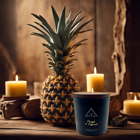 Pineapple & Driftwood  - Glass Jar Candle - theattik.com.au